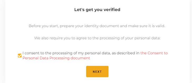 KYC 인증 동의 화면