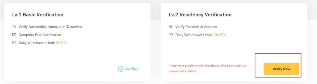 바이비트 kyc 2단계, lv.2 Residency Verification - verify Now 클