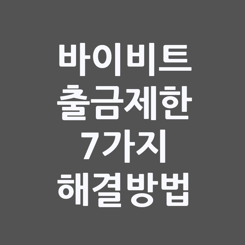 바이비트 출금제한 해결 안내 문구